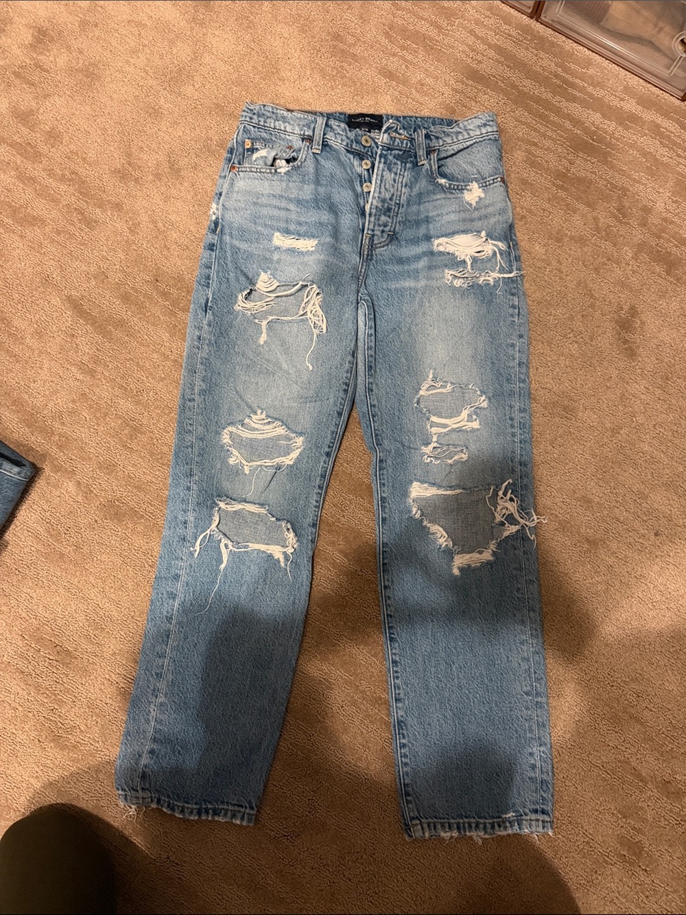 Lucky Brand Light Blue Distressed Straight Leg Jeans